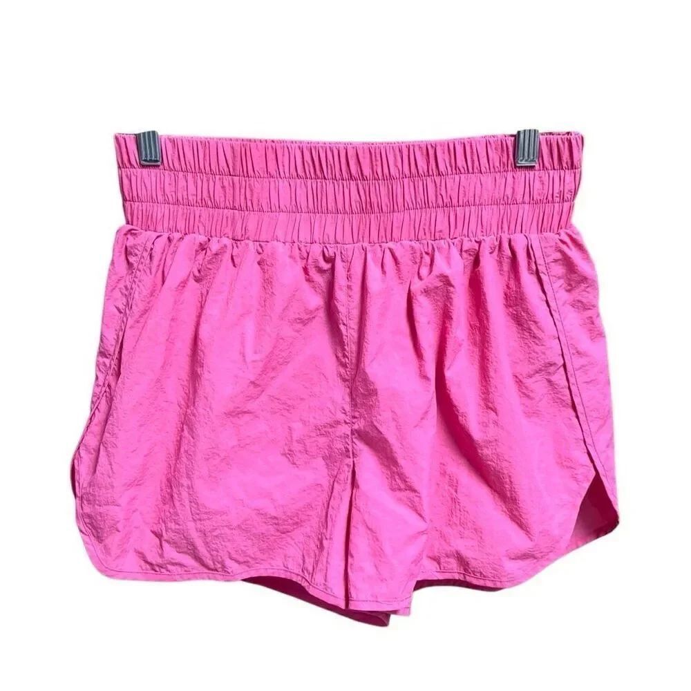 Easel Women’s Pink Wide Waistband Nylon Running Short Size Medium NEW